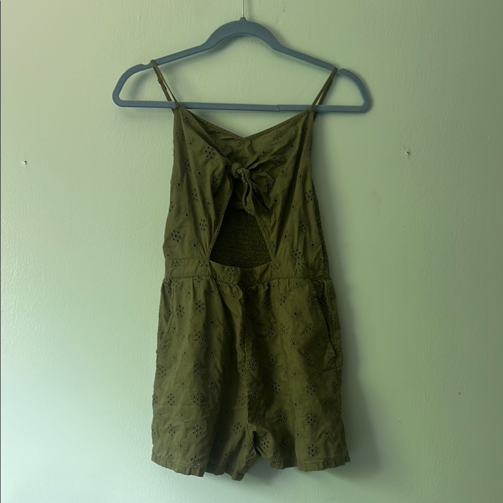 Aerie Green Jumpsuit with Tie Detail